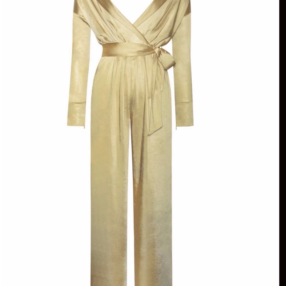 Luxurious Satin Gold Jumpsuit